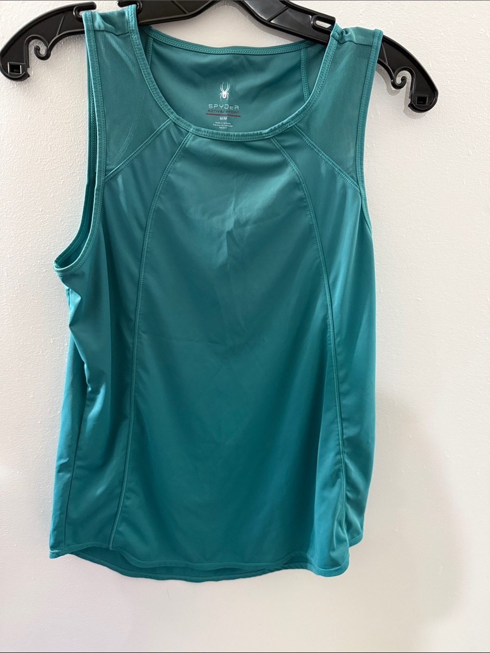 Spyder Green Performance Mesh-Panel Tank - Med Workout Gym Tank Top sleeveless